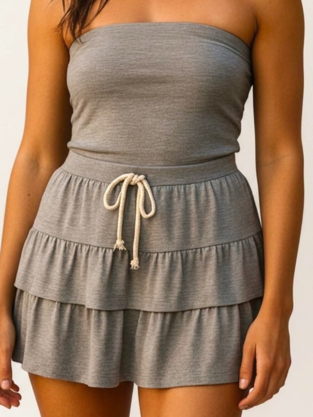 Pink Victoria's Secret Ivy Terry Strapless Dress Size Medium Heather Gray